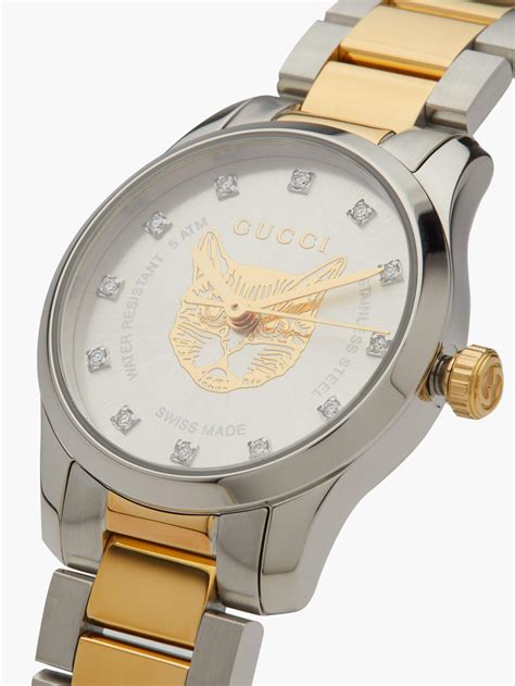 gucci white watch women's|gucci mystic cat.